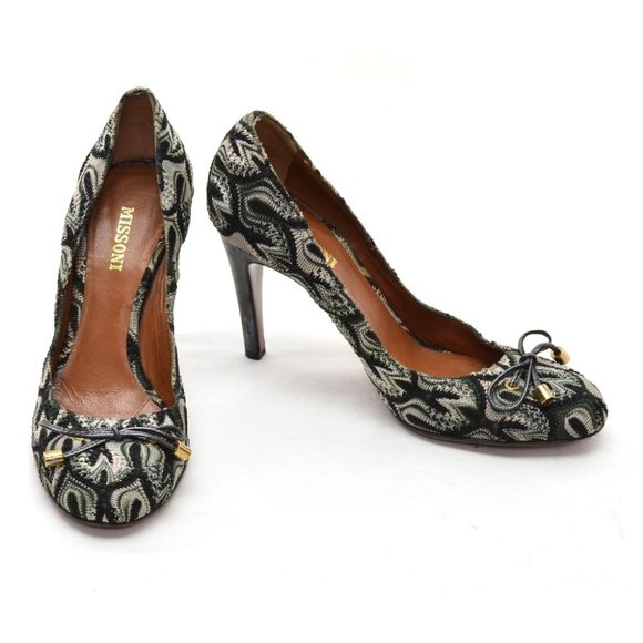 Missoni Abstract Print Round Toe Pumps 38.5 - Picture 2 of 6